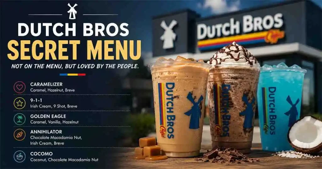 Dutch Bros Secret Menu with exclusive off-menu drinks, secret recipes, and fan favorites