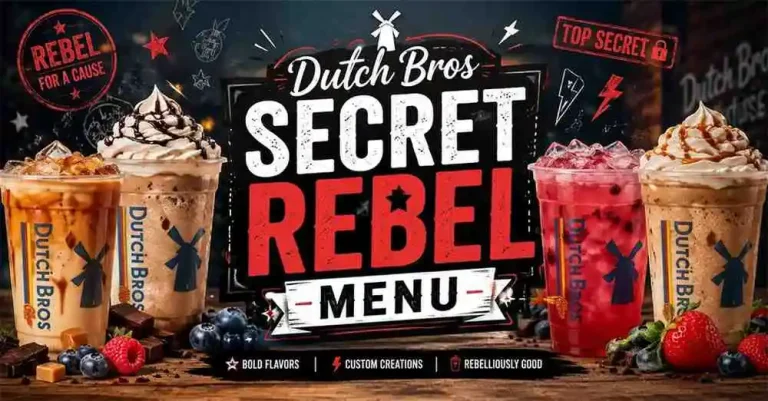 Dutch Bros Secret Rebel Menu with hidden energy drink flavors, secret custom Rebel combinations, and fan-favorite off-menu drinks