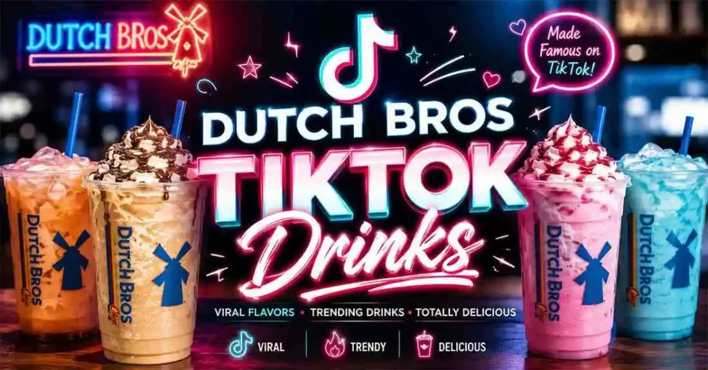 Dutch Bros TikTok Drinks featuring the most viral secret menu drinks, colorful iced coffees, Rebels, and trending beverages