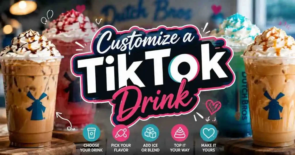 TikTok Drink Customization with colorful coffee, Rebel drinks, and personalized secret menu flavors